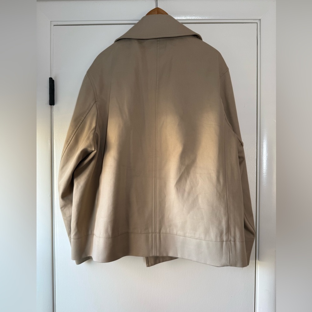 Zara Man Edition Short Trench Coat Jacket 100% Cotton Khaki Tan Medium - Picture 8 of 11